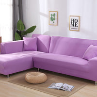 HKM-356179 Elastic Sofa Cover Set for Corner Sectional - 2-Piece Design, Stretchable Polyester & Spandex