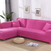 HKM-356179 Elastic Sofa Cover Set for Corner Sectional - 2-Piece Design, Stretchable Polyester & Spandex