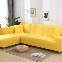 HKM-356179 Elastic Sofa Cover Set for Corner Sectional - 2-Piece Design, Stretchable Polyester & Spandex