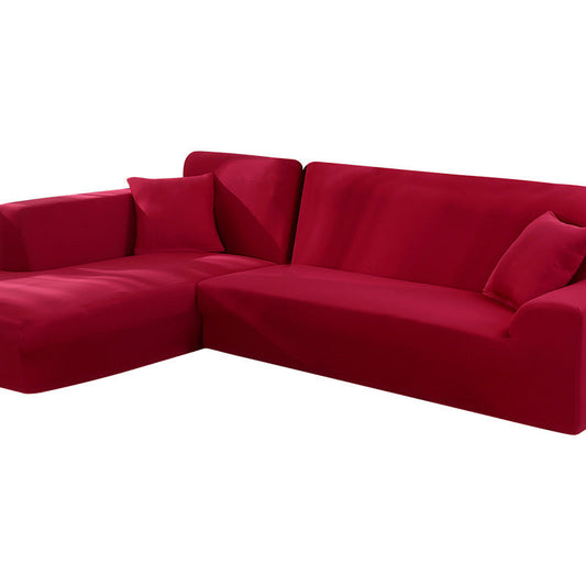 HKM-356179 Elastic Sofa Cover Set for Corner Sectional - 2-Piece Design, Stretchable Polyester & Spandex