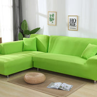 HKM-356179 Elastic Sofa Cover Set for Corner Sectional - 2-Piece Design, Stretchable Polyester & Spandex