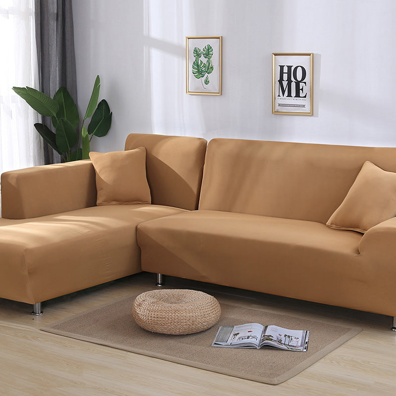 HKM-356179 Elastic Sofa Cover Set for Corner Sectional - 2-Piece Design, Stretchable Polyester & Spandex