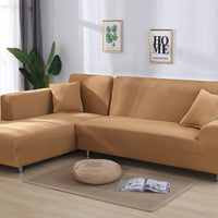 HKM-356179 Elastic Sofa Cover Set for Corner Sectional - 2-Piece Design, Stretchable Polyester & Spandex