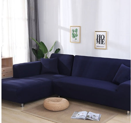 HKM-356179 Elastic Sofa Cover Set for Corner Sectional - 2-Piece Design, Stretchable Polyester & Spandex