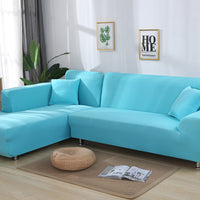 HKM-356179 Elastic Sofa Cover Set for Corner Sectional - 2-Piece Design, Stretchable Polyester & Spandex