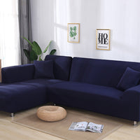 HKM-356179 Elastic Sofa Cover Set for Corner Sectional - 2-Piece Design, Stretchable Polyester & Spandex