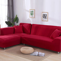 HKM-356179 Elastic Sofa Cover Set for Corner Sectional - 2-Piece Design, Stretchable Polyester & Spandex