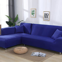 HKM-356179 Elastic Sofa Cover Set for Corner Sectional - 2-Piece Design, Stretchable Polyester & Spandex