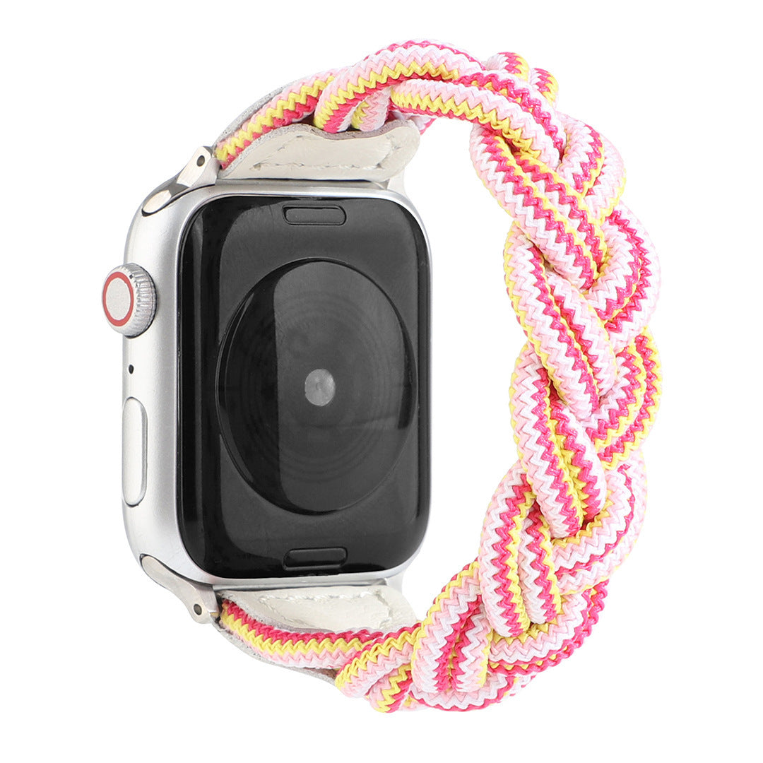 HKM-356307 Braided Single Loop Watch Strap Compatible with Apple Watch Series 1-6 in Various Colors and Sizes