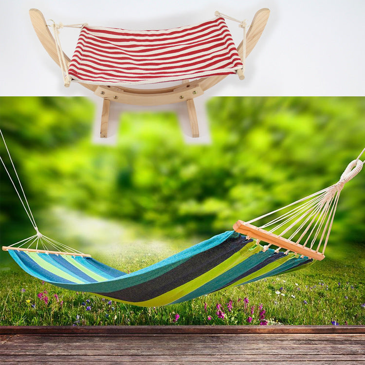 HKM-356307 Removable and Washable Breathable Cat Hammock with Wooden Frame and Plush Mattress