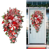 HKM-356563 Artificial Christmas Wreath Garland - Festive Holiday Decoration for Home, Porch, Window, or Door