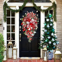 HKM-356563 Artificial Christmas Wreath Garland - Festive Holiday Decoration for Home, Porch, Window, or Door