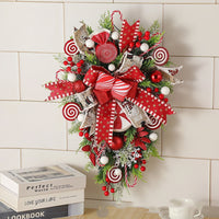 HKM-356563 Artificial Christmas Wreath Garland - Festive Holiday Decoration for Home, Porch, Window, or Door