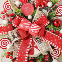 HKM-356563 Artificial Christmas Wreath Garland - Festive Holiday Decoration for Home, Porch, Window, or Door