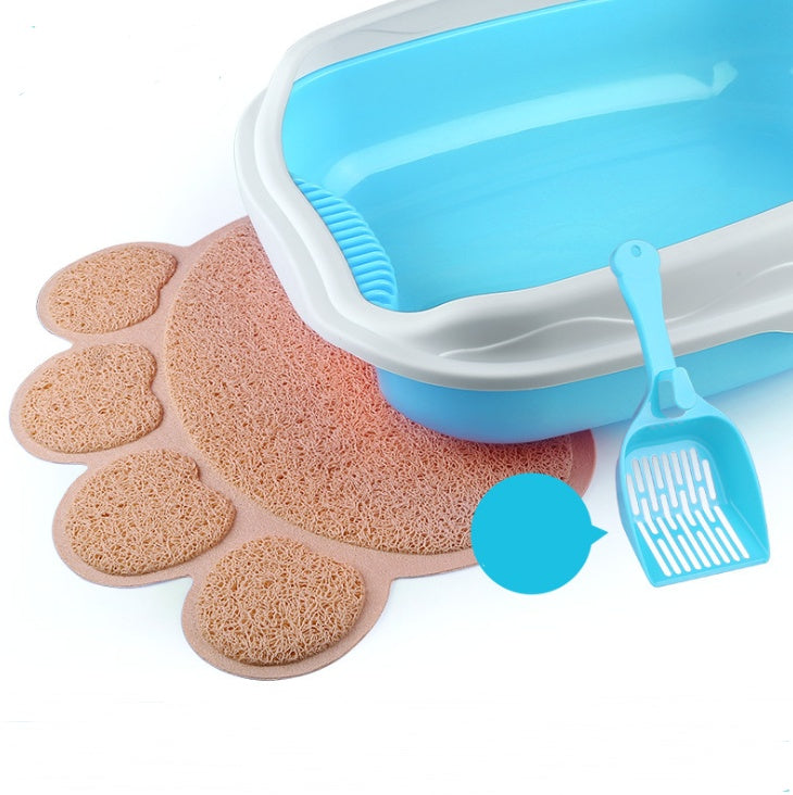 HKM-356627 Semi Enclosed Thickened Splash Proof Cat Litter Box with Optional Cat Mat and Shovel