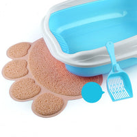 HKM-356627 Semi Enclosed Thickened Splash Proof Cat Litter Box with Optional Cat Mat and Shovel