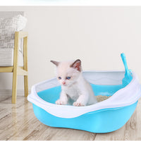HKM-356627 Semi Enclosed Thickened Splash Proof Cat Litter Box with Optional Cat Mat and Shovel
