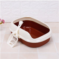 HKM-356627 Semi Enclosed Thickened Splash Proof Cat Litter Box with Optional Cat Mat and Shovel