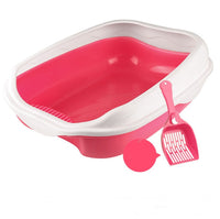 HKM-356627 Semi Enclosed Thickened Splash Proof Cat Litter Box with Optional Cat Mat and Shovel