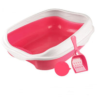 HKM-356627 Semi Enclosed Thickened Splash Proof Cat Litter Box with Optional Cat Mat and Shovel
