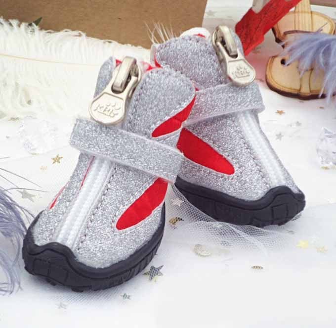 HKM-356627 Stylish Breathable Cloth Pet Shoes for Dogs - Non-Slip & Wear-Resistant in Red, Black, Blue