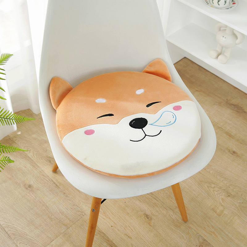 HKM-356755 Cute Cartoon Plush Animal Cushions - Shiba Inu, Orange Cow, Black Cow, Blue Cow, Totoro, Owl, Monkey, Shark, 40x40cm