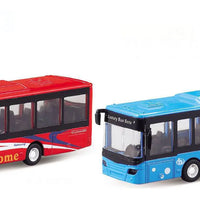 HKM-356755 Pull Back Die Cast Alloy Bus Model - 1:35 Scale Toy Vehicle for Ages 2 and Up