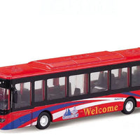 HKM-356755 Pull Back Die Cast Alloy Bus Model - 1:35 Scale Toy Vehicle for Ages 2 and Up