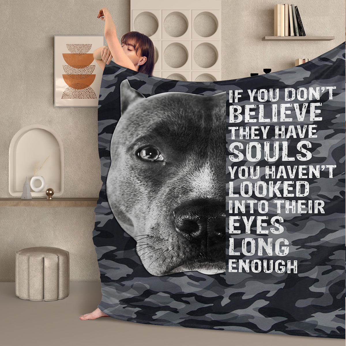HKM-356947 Gray Camouflage Flannel Throw Blanket - Soft and Lightweight Bedspread, 60x80 Inches