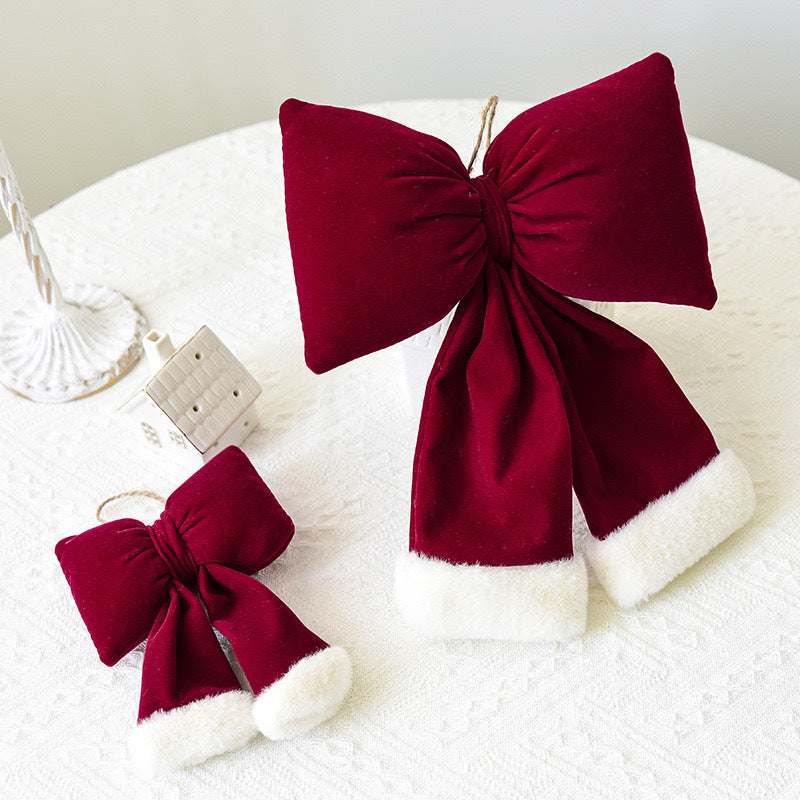 HKM-357075 Large Three-Dimensional Christmas Lint Bowknot Decoration in Various Sizes