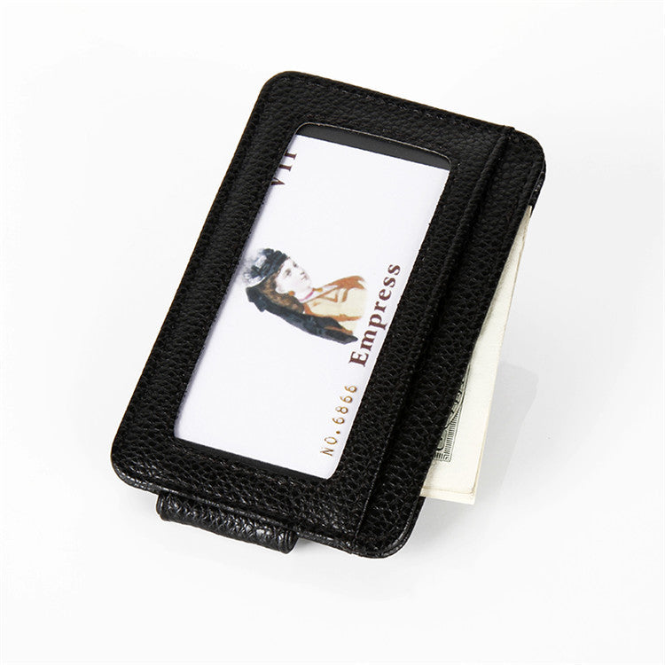 HKM-357203 Men's PU Leather Mini Wallet with Magnetic Snap, Card Holder, and Coin Pocket in Solid Colors