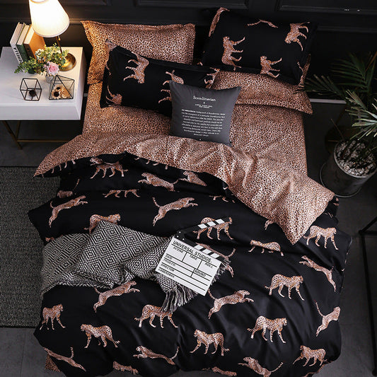 HKM-357267 Four-Piece Personalized Fashion Bedding Set with Geometric Pattern in Various Sizes