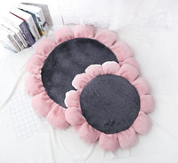 HKM-357331 Soft Waxy Rabbit Velvet Flower Floor Mat Pet Mat Cat Litter