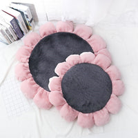 HKM-357331 Soft Waxy Rabbit Velvet Flower Floor Mat Pet Mat Cat Litter