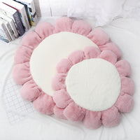 HKM-357331 Soft Waxy Rabbit Velvet Flower Floor Mat Pet Mat Cat Litter