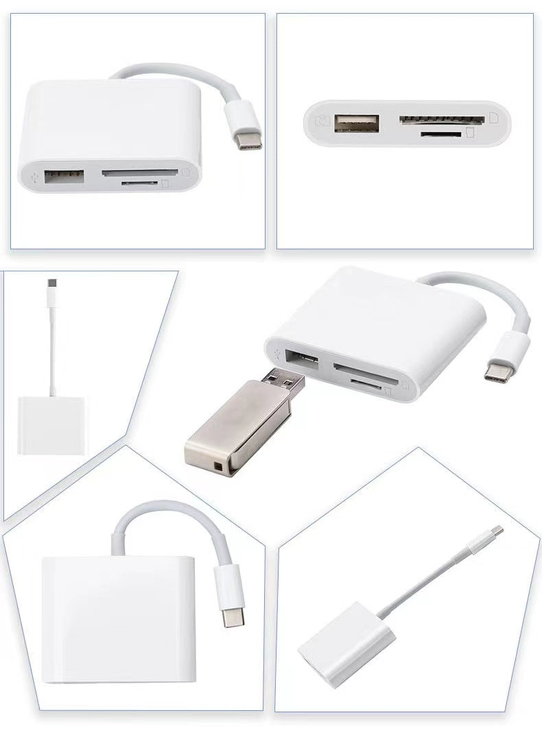 HKM-357331 Three-in-One Type-C USB Hub with SDTF Card Reader for Seamless Connectivity