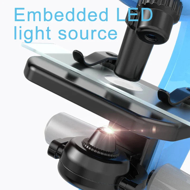 KTX-357523 Kids Educational Microscope Toy Set with 1200X Magnification and LED Light for STEM Learning