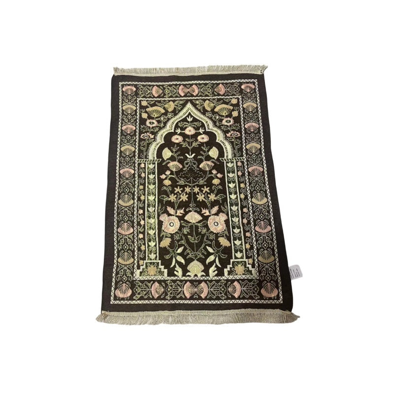 HKM-357587 Middle Eastern Ethnic Style Rectangular Worship Carpet, 70x110cm, Solid Color Polyester Fiber, Hand Washable