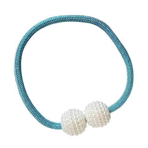 HKM-357651 Elegant Magnetic Curtain Tiebacks with Pearl Beads in White/Red Color Options