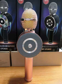 HKM-357651 Wireless Bluetooth Microphone with 1500mAh Battery, Integrated KTV Audio System