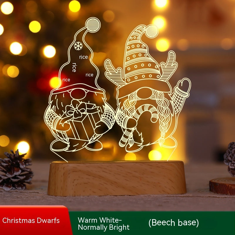 HKM-357715 Acrylic LED 3D Night Light Decoration - Perfect for Kids, Christmas, New Year, and Valentine's Day Gifts