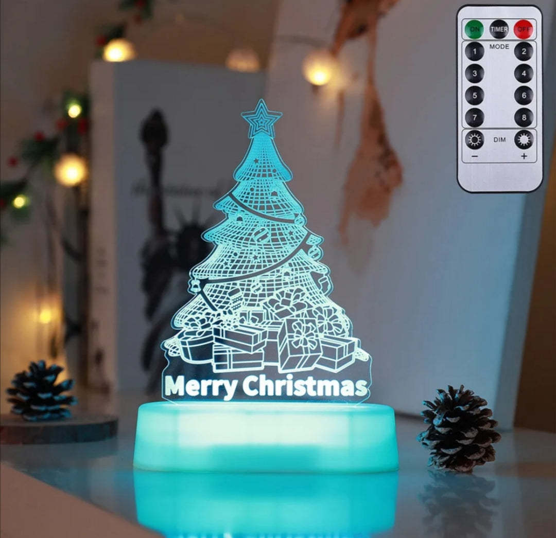 HKM-357715 Acrylic LED 3D Night Light Decoration - Perfect for Kids, Christmas, New Year, and Valentine's Day Gifts