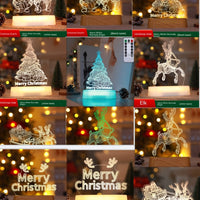 HKM-357715 Acrylic LED 3D Night Light Decoration - Perfect for Kids, Christmas, New Year, and Valentine's Day Gifts