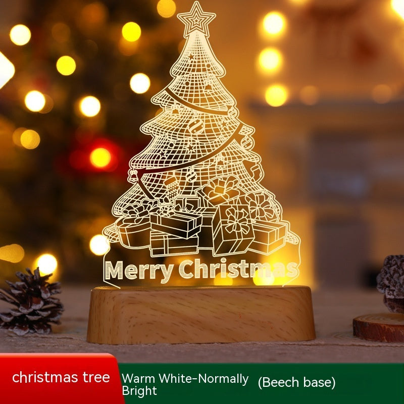 HKM-357715 Acrylic LED 3D Night Light Decoration - Perfect for Kids, Christmas, New Year, and Valentine's Day Gifts