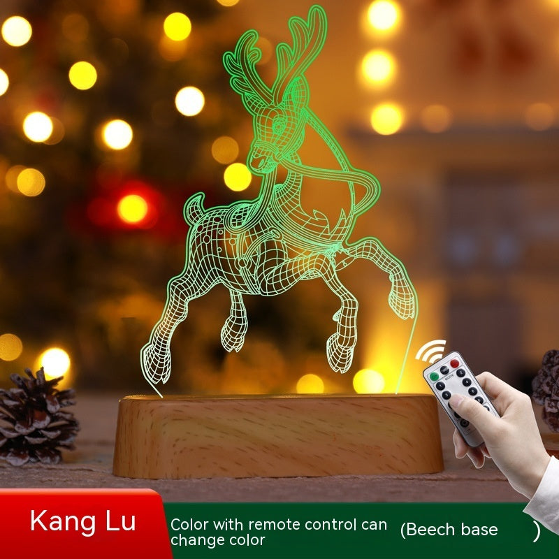 HKM-357715 Acrylic LED 3D Night Light Decoration - Perfect for Kids, Christmas, New Year, and Valentine's Day Gifts