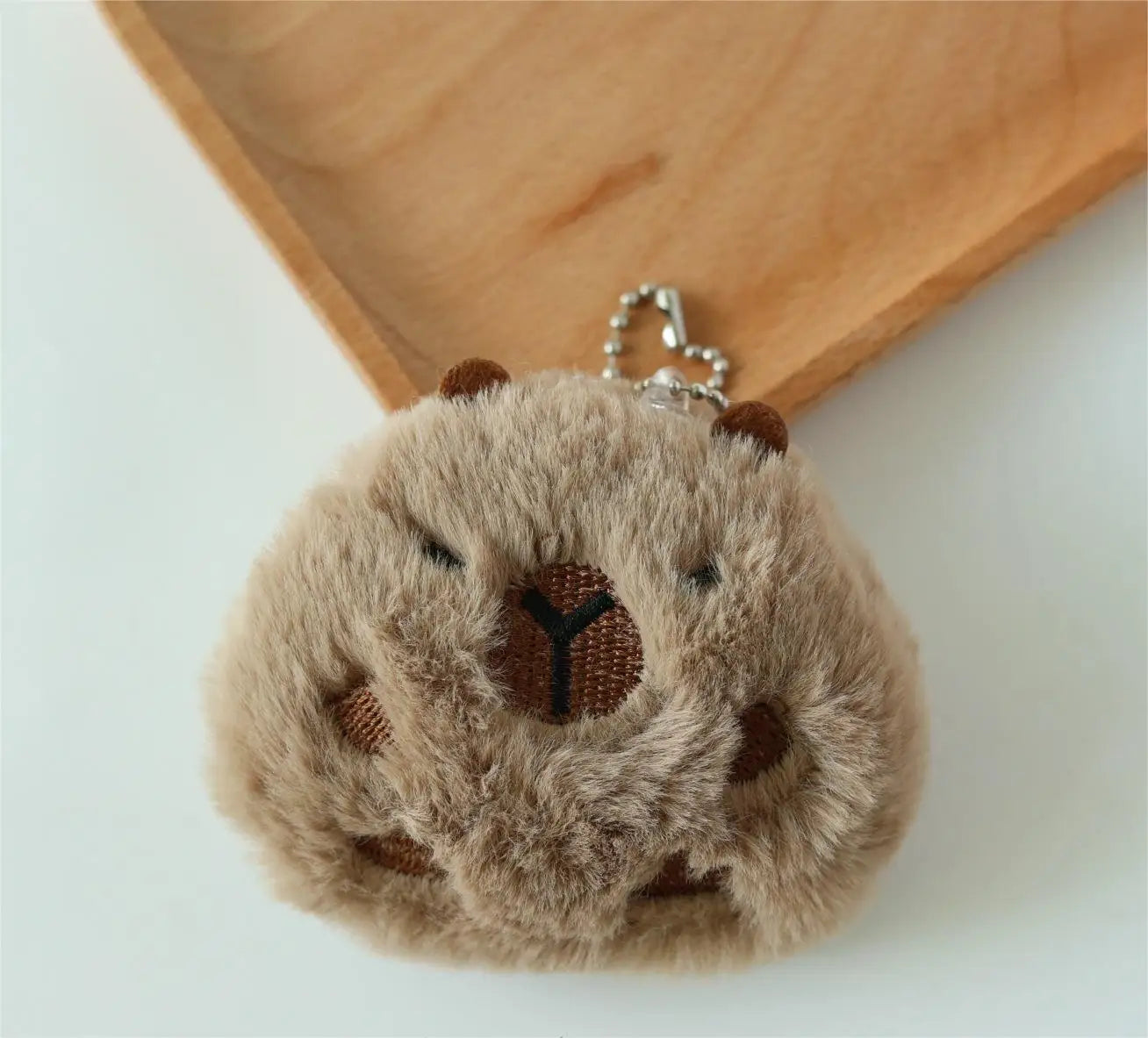 HKM-357779 Cute Star Capybara Siamese Cat Pendant Plush Keychain Charm for Creative Couples