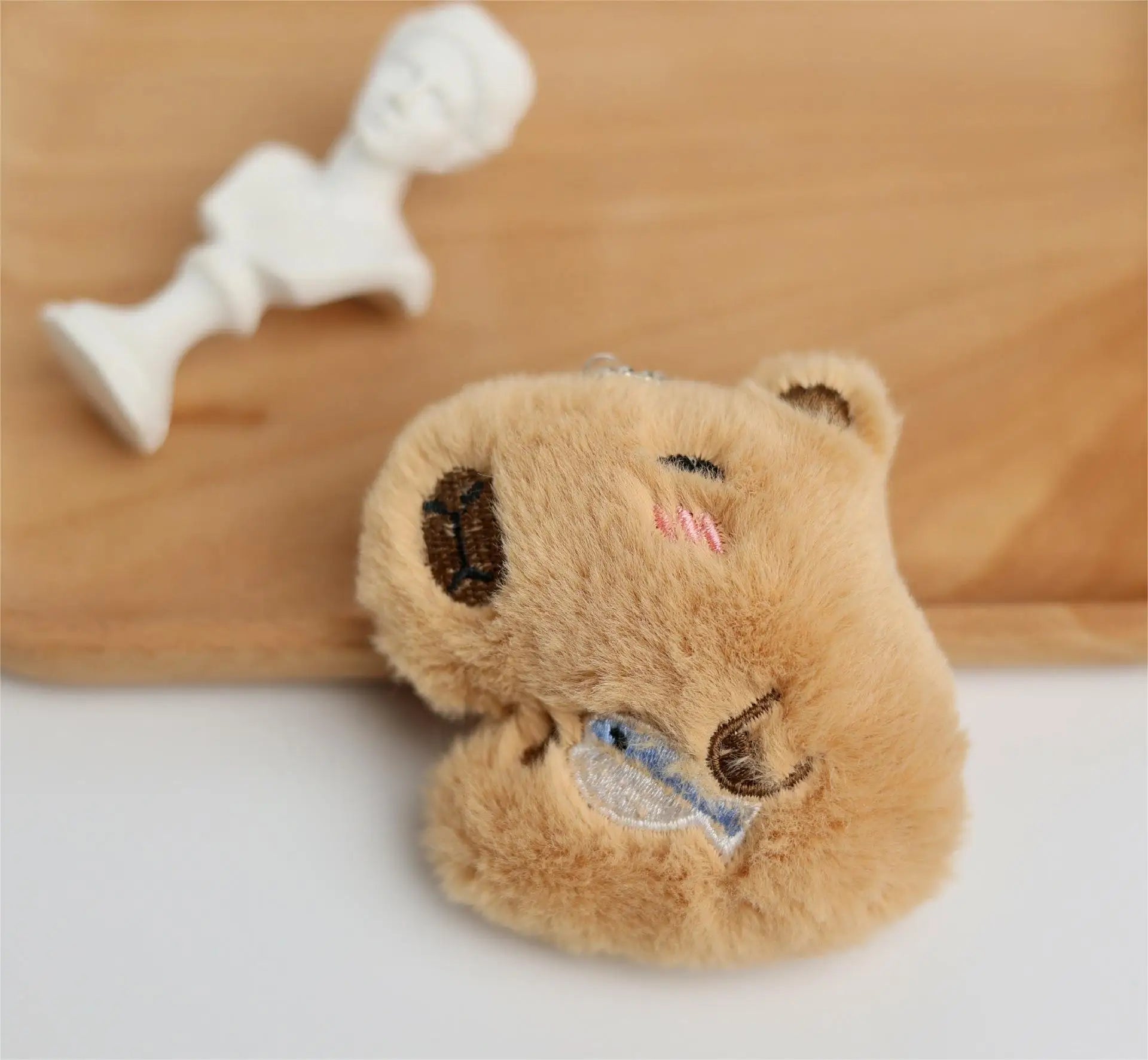 HKM-357779 Cute Star Capybara Siamese Cat Pendant Plush Keychain Charm for Creative Couples