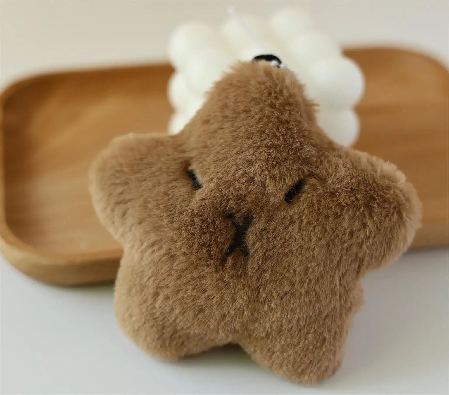 HKM-357779 Cute Star Capybara Siamese Cat Pendant Plush Keychain Charm for Creative Couples
