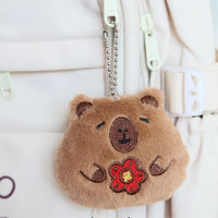 HKM-357779 Cute Star Capybara Siamese Cat Pendant Plush Keychain Charm for Creative Couples
