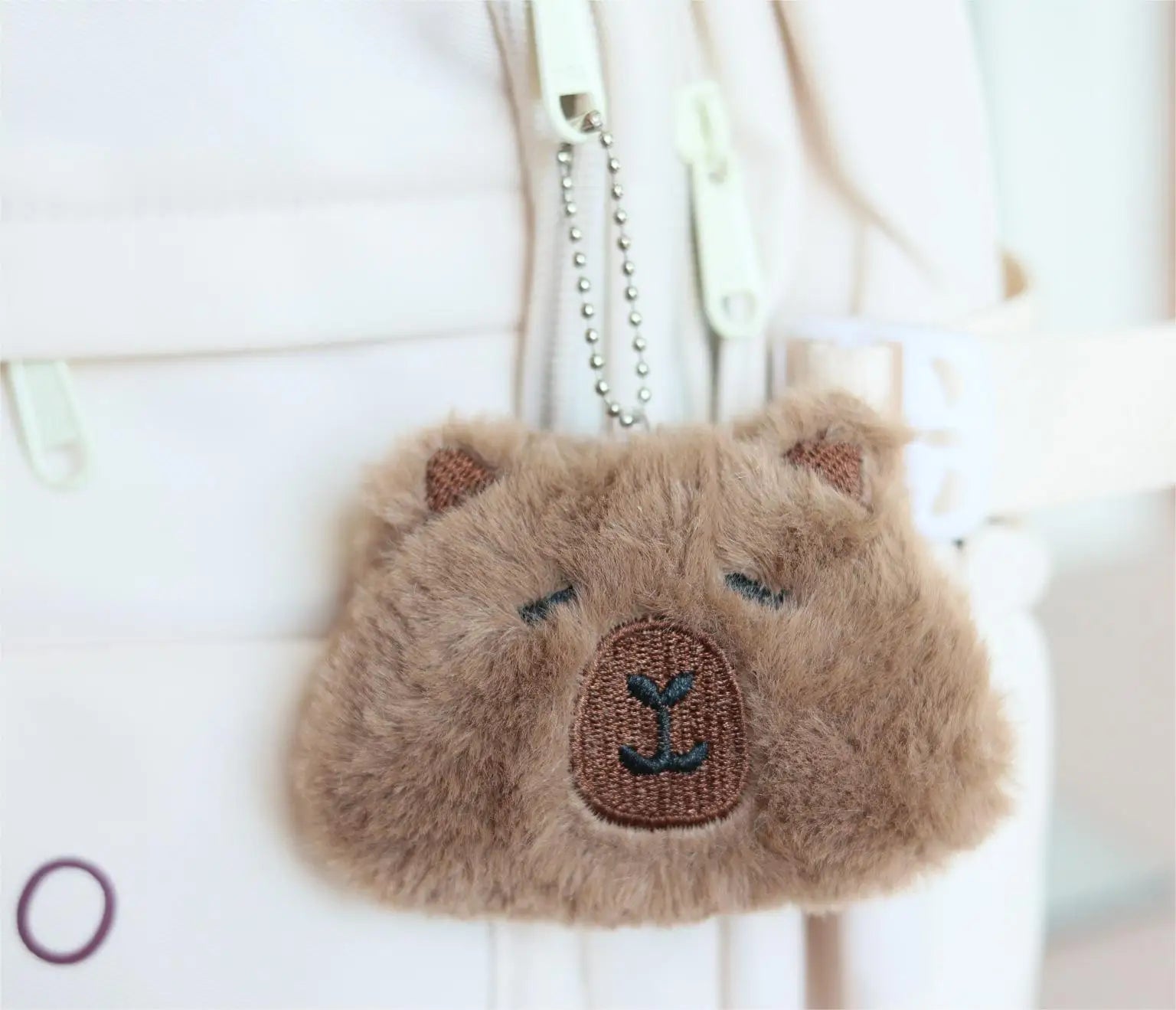 HKM-357779 Cute Star Capybara Siamese Cat Pendant Plush Keychain Charm for Creative Couples